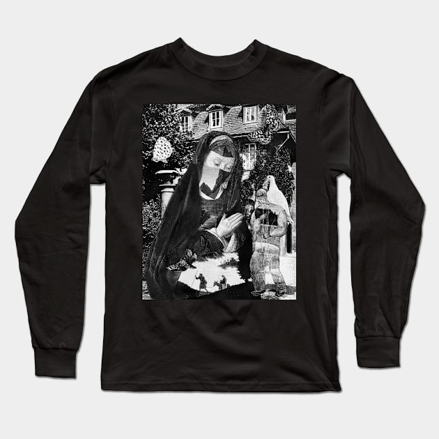 Virgin Mary Madonna Painting Jesus Gothic Gift Long Sleeve T-Shirt by seruniartworks